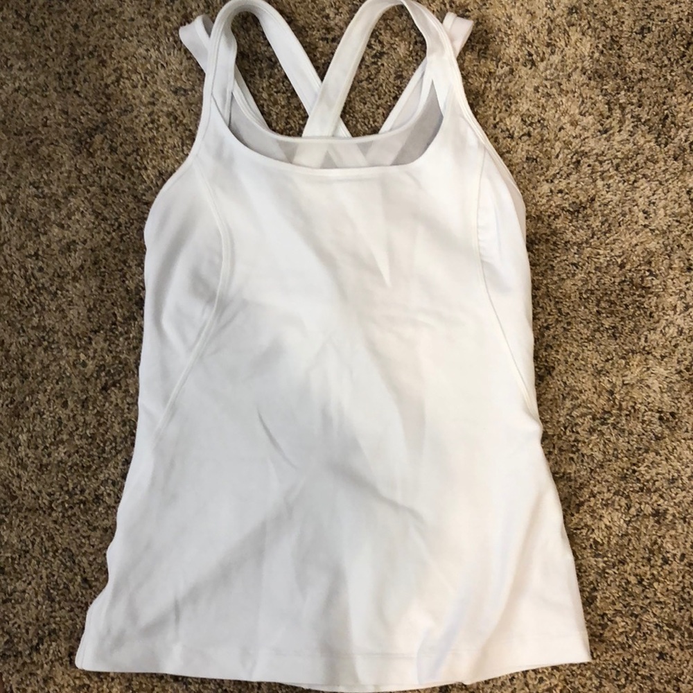 White lulu lemon size 6 tank top